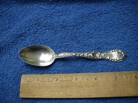 Reed & Barton Sterling LES CINQ FLEURS (1900) TEASPOON-No Mono-As Is Cover