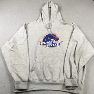 VINTAGE Boise State Broncos Hoodie Mens XL Gray Nike Center Swoosh Sweatshirt - Picture 1 of 11