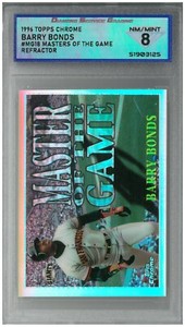 1996 Topps Chrome BARRY BONDS #MG18 Masters of the Game Refractor 💎 DSG 8 NM
