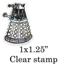 P54 Dalek clear un mounted rubber stamp