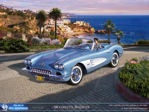 ART PRINT: '58 Corvette Roadster - Print by Shepherd - Bild 1 von 1