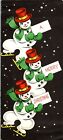Ice Skating Skate Snowman Trio Skates VTG Christmas Greeting Card