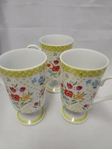 Millefleur footed Avant-Garde mugs Tea, Coffee, Japan set of 3 - Picture 1 of 10