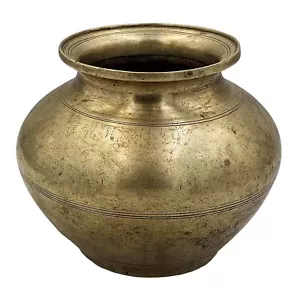 Tibetisches Nepal antikes Messing Wassertopf Lota altes Angebot Vase Gefäß Sammlerstück - Bild 1 von 5