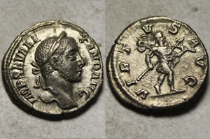 Rare Genuine ancient Roman coin Severus Alexander spear & trophy Silver denarius - Picture 1 of 4