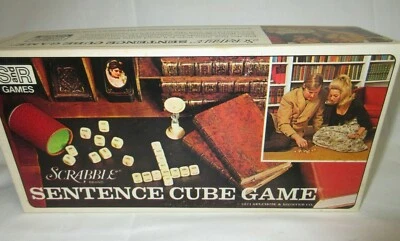Vintage 1971 Scrabble Sentence Cube Game Wood Dice Complete Selchow Righter - Image 1 of 4