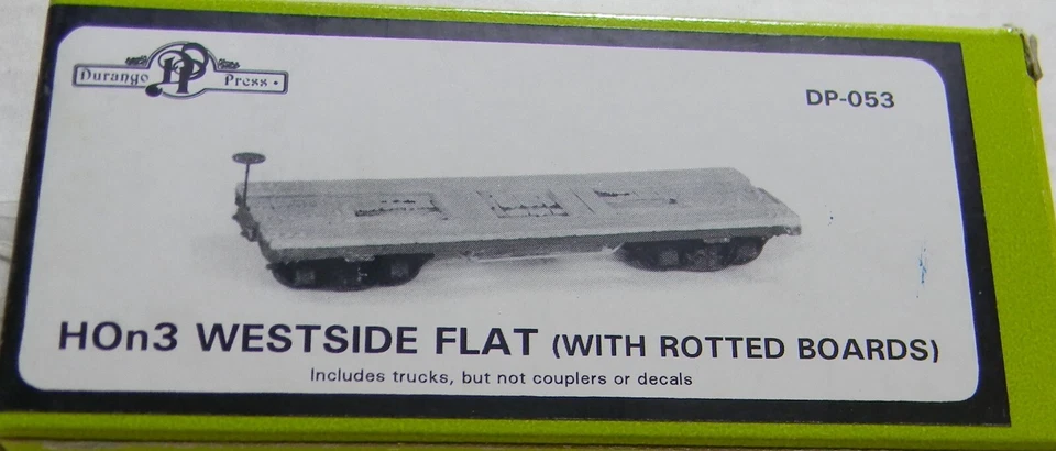 HOn3 Scale Durango Press Westside Flat car w/Rotted Boards x3 - Image 1 of 1