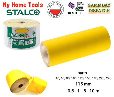Sandpaper Sanding Roll Abrasive 80 100 120 150 180 240 Grit - 115mm Polishing  • 3.49£