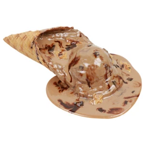 Exhibición imitación comida utilería lujo gofre chocolate chispas derrame de helado - Imagen 1 de 1