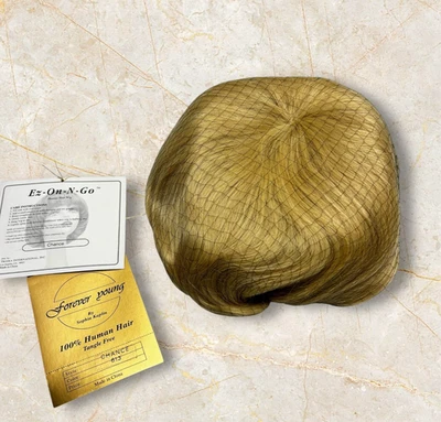 Forever Young Blonde Brown Human Hair Wig With Bangs Short Bob Wig Full Lace - Image 1 of 4