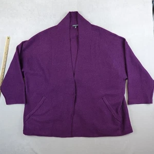 Eileen Fisher Strickjacke Jacke gekochte Wolle Kimono Pullover in Rot Größe 3X Lila - Bild 1 von 9