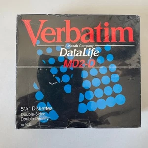 10x VERBATIM Floppy Disks MD2-D 5.25" Double Sided Density Diskettes - NEW - Picture 1 of 3