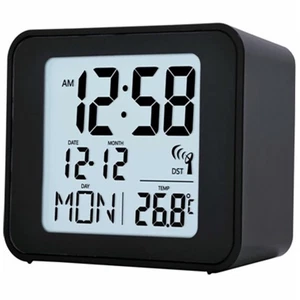 Acctim Cole Digitaler Funkwecker Datum Temperaturanzeige Schwarz - Bild 1 von 4