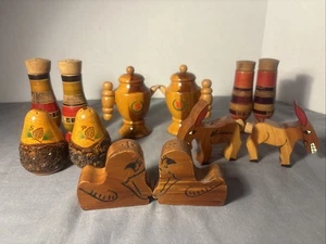 Set 6 shaker sale e pepe in legno vintage - Foto 1 di 7