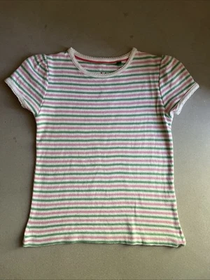 Mini Boden Girls 7/8 Short Sleeve Pointelle Top Tee - Image 1 of 3