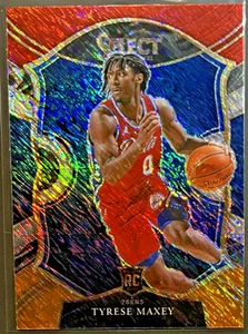Tyrese Maxey 2020-21 Panini Select #81 Red White Orange Shimmer Rookie RC - Picture 1 of 2