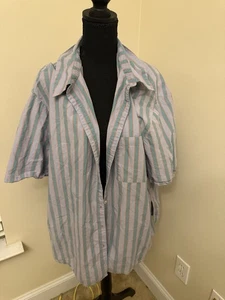 By Anthropologie Damen gestreift lila blau Button Down S/S XL Kragen - Bild 1 von 6