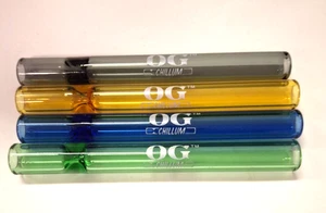 Pipe OG Glass 4 1/8" Thick Chillum One Hitter Smoking Tobacco-4 Pack-As Shown - Picture 1 of 2