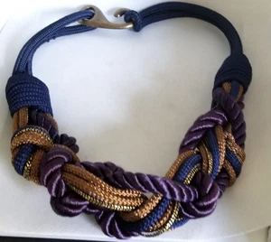 Vintage Fashion Braided Fabric Necklace - Picture 1 of 3
