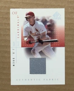 2001 Upper Deck SP JD Drew Game Used Edition Authentic Fabric Jersey Relic #JDr - Picture 1 of 2