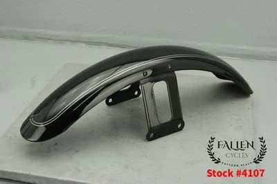 Harley Softail 2007 guardabarros delantero rayas negras/plateadas vívidas #4107 Foto 1 de 4