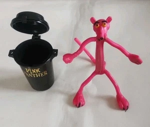 Pantera rosa  bendable flexi in gomma dentro bidone anni '70 - '80 - Picture 1 of 4