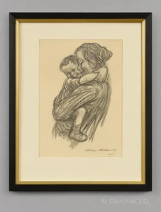 Kathe Kollwitz “Child in Arms” Penn Prints Lithographic Reproduction — Framed - Picture 1 of 20