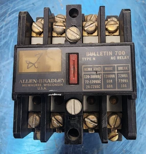 🤠 ALLEN BRADLEY 10 AMP AC RELAY 110/120 VOLT COIL 700-N400A1 - Picture 1 of 9
