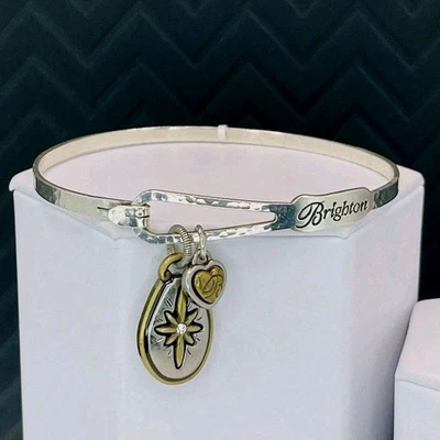 Brighton NWT "Joy to the World" Silver And Gold Tone Charm Bracelet with Heart - Image 1 of 4