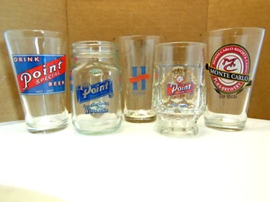 LOT OF 5 VINTAGE ASSORTED BRANDS, STYLES & SIZES BEER GLASSES & BEER MUGS - Picture 1 of 10