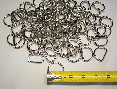 NEW, Qty. 100, Silver D-rings size = 1" - Image 1 of 3