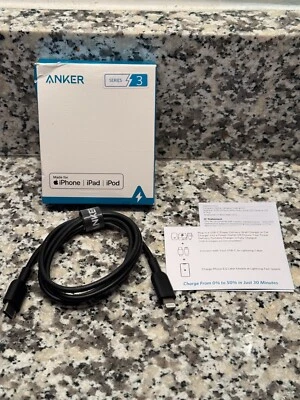 Anker Series 3 USB C to MFi-Certified Cable 3ft Silicone  iPhone iPad A8632 - Image 1 of 3