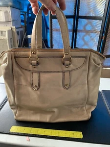 Vtg EUC Ronay Ivory Leather Tote Bag/Purse - Picture 1 of 6