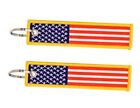 Great 1 American Flag Keychain Tag with Key Ring & Red White Blue Gold