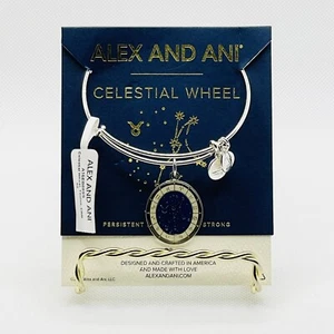 Brazalete Brazalete Ampliable Alex And Ani Rueda Celestial Tauro Rafaeliano Plata - Imagen 1 de 6