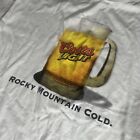 Tasse à bière légère Coors Light graphique vintage chemise homme XL montagnes Rocheuses slogan froid