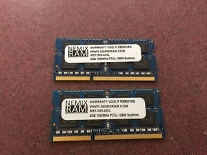 Nemix RAM 8GB (2x4GB) PC3L-12800S DDR3-1600 SODIMM Laptop Memory RAM - Picture 1 of 1