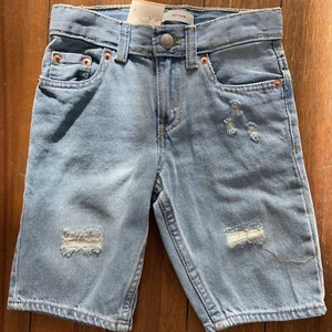 Levi's Boy's 511 Adjustable Waistband Slim Fit Distressed Denim Shorts Size 6 - Picture 1 of 5
