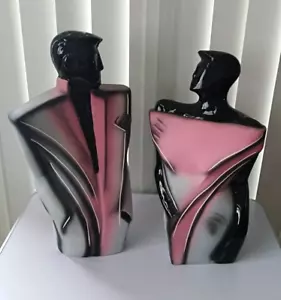 Vintage 80s Ceramic Art Sculptures Lindsey B Balkweill Rick & Rachel Busts Set - Bild 1 von 3