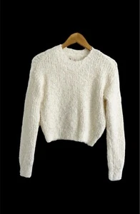 So Women's Size XS Crew Drop Shoulder Sweater Classic Fit Winter Light Beige. - Picture 1 of 14
