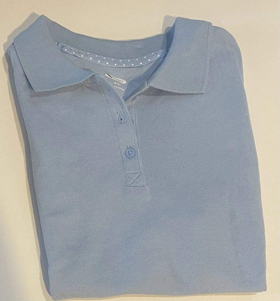 Old Navy Polo Shirt Light Blue Girls M 8 School Uniform, New Without Tags. - Image 1 of 1