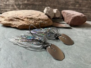 Smoking Shad - 2 Pack - Custom Bass Vibrating Jigs Bladed Swim Jigs - Picture 1 of 2
