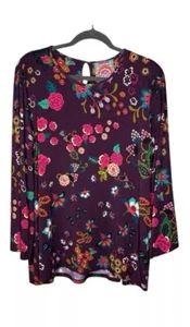 JOHNNY WAS Jane Favorite Swing Tunic Tee T-Shirt M Floral Print $168 Size: M - Picture 1 of 4