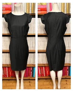Vestido Ted Baker Damas Talla 3 UK 12 Carbón Formal Oficina Gorra Manga A Medida - Imagen 1 de 14