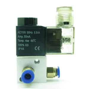 Pneumatic Air Solenoid Valve AC110V With 6mm Fittings 3 Port 2 Position NC  - Picture 1 of 10