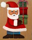 Santa Art Canvas Burlap Painting Christmas Gift