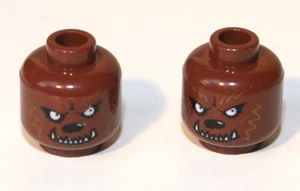 2x LEGO® Kopf mit Werwolf Monster Gesicht 3626bpb0390 NEU braun - Picture 1 of 1