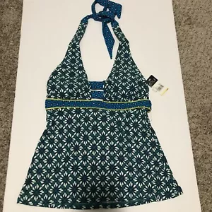 Cole of California Women's Standard Halter Tankini Swim Top Tile Print Medium M - Picture 1 of 12