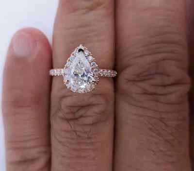 18K Rose Gold Diamond Engagement Ring Cent=1.10 Carat F-SI3 Enhanced Value=$11K+ - Image 1 of 4