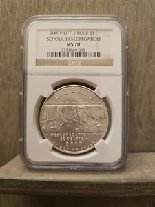 2007 P Desegregation Little Rock Commemorative Silver Dollar NGC MS70 TOP POP! - Picture 1 of 2